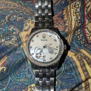 Bulova Silver Stainless Steel Women's Watch with Mother-of-Pearl Dial